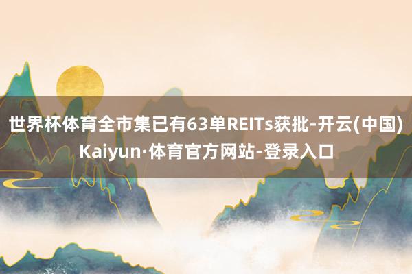世界杯体育全市集已有63单REITs获批-开云(中国)Kaiyun·体育官方网站-登录入口