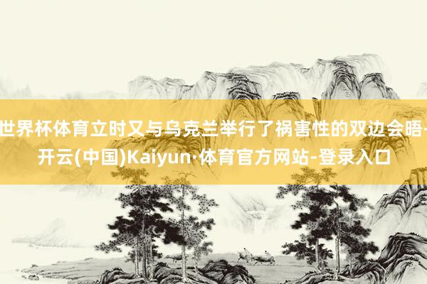 世界杯体育立时又与乌克兰举行了祸害性的双边会晤-开云(中国)Kaiyun·体育官方网站-登录入口