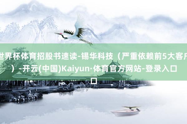 世界杯体育招股书速读-锡华科技（严重依赖前5大客户）-开云(中国)Kaiyun·体育官方网站-登录入口