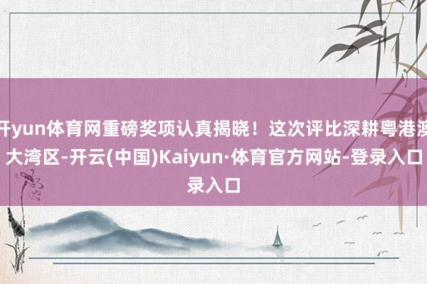 开yun体育网重磅奖项认真揭晓！这次评比深耕粤港澳大湾区-开云(中国)Kaiyun·体育官方网站-登录入口